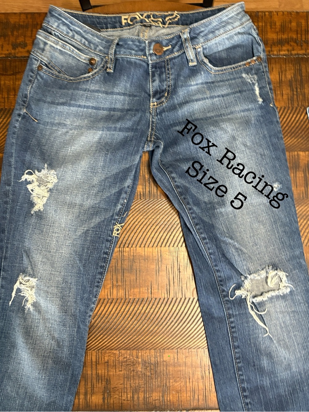 Fox Women's Distressed Blue Jeans - Size 5